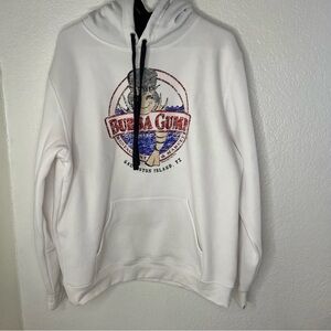 Bubba gump Galveston Island Texas white hoodie Pull over sweatshirt size large